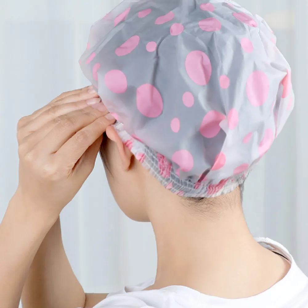【盥洗用品】日式防水沐浴帽(化妝 洗頭 洗澡帽 淋浴帽 鬆緊浴帽 包頭巾 護髮帽)