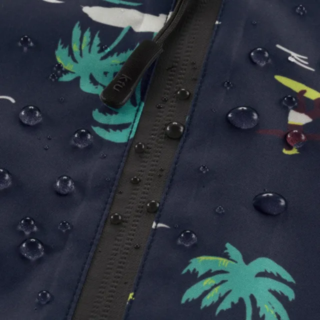 【KIU】空氣感長袖雨衣/防水風衣(77106 藍色夏威夷)