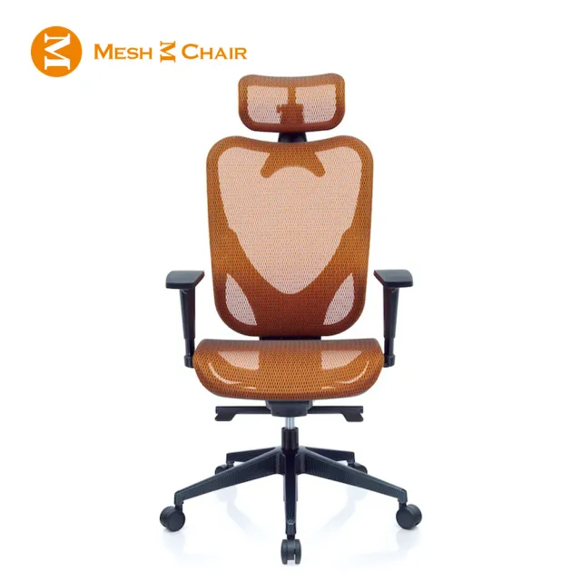 【Mesh 3 Chair】華爾滋人體工學網椅-附頭枕-亮橘(人體工學椅、網椅、電腦椅)