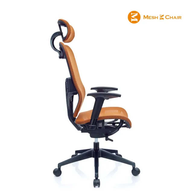 【Mesh 3 Chair】華爾滋人體工學網椅-附頭枕-亮橘(人體工學椅、網椅、電腦椅)