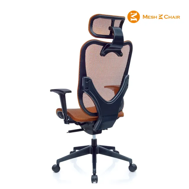 【Mesh 3 Chair】華爾滋人體工學網椅-附頭枕-亮橘(人體工學椅、網椅、電腦椅)