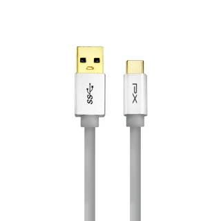 【PX 大通-】UAC3-1G 1公尺/灰色TYPE C手機超高速充電傳輸線USB 3.1 GEN1 C to A(9V快充/5V@3A充電)