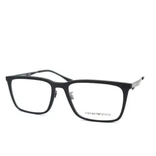 【EMPORIO ARMANI】亞曼尼 時尚複合輕量光學眼鏡 舒適可調鼻墊 EA3169F 5042 霧黑 公司貨