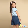 【Azio Kids 美國派】女童 褲裙 前百褶造型牛仔褲裙(藍)