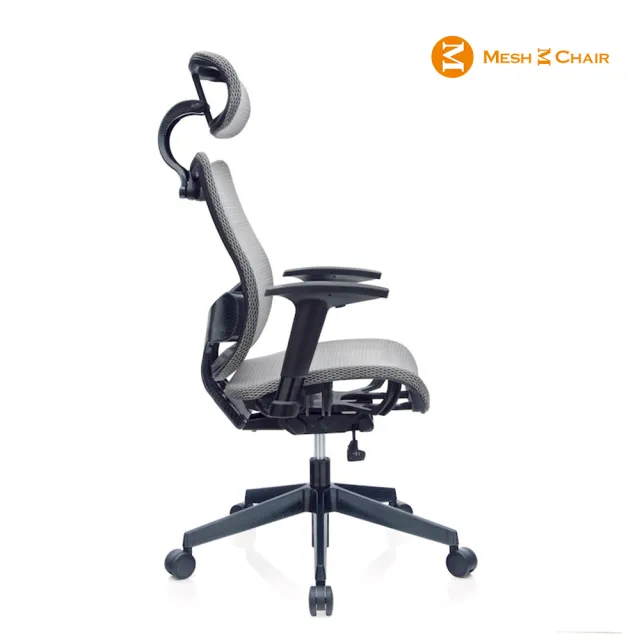 【Mesh 3 Chair】恰恰人體工學網椅-附頭枕-銀灰(人體工學椅、網椅、電腦椅)
