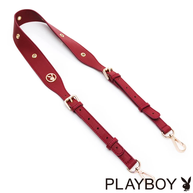 PLAYBOY 簍空釘/兔頭五金裝飾背帶 PLAYBOY背帶系列(紅色)