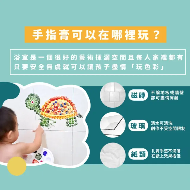 【媽媽友mamayo】台灣製無毒可水洗幼兒手指膏(經典六色組50ml手提盒裝)