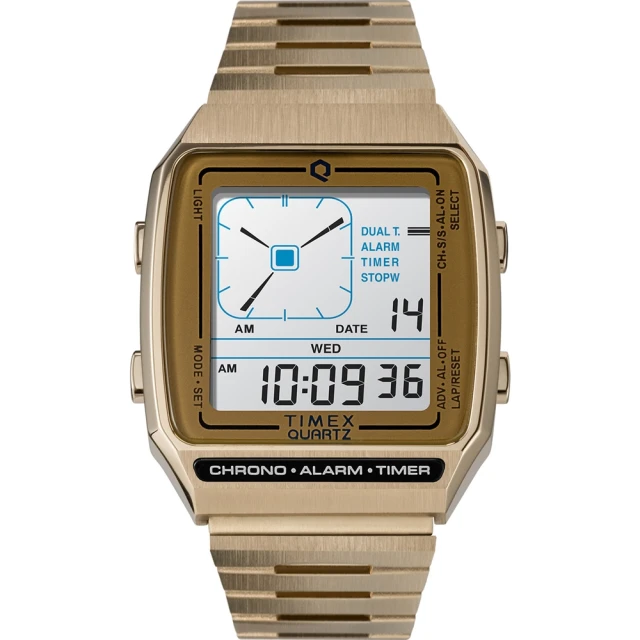 【TIMEX】天美時 Q Timex電子系列 復刻電子錶(金 TXTW2U72500)