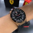 【Ferrari 法拉利】FERRARI法拉利男女通用錶型號FE00017(黑色錶面玫瑰金錶殼深黑色矽膠錶帶款)