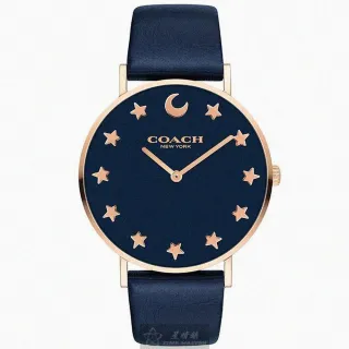 【COACH】COACH蔻馳女錶型號CH00009(黑色錶面玫瑰金錶殼深黑色真皮皮革錶帶款)