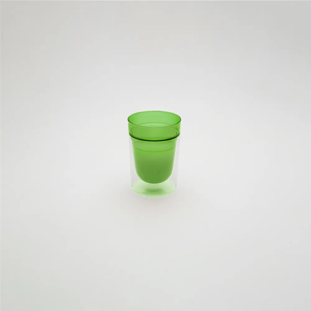 【smith&hsu】白毫雙層玻璃杯(綠 210ml)