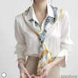 【MsMore】高級感別緻領巾襯衫上衣#110752現貨+預購(白色)