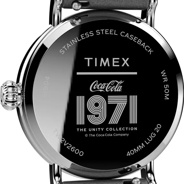 【TIMEX】天美時 x Coca-Cola 限量聯名系列可口可樂字樣款手錶(米x黑 TXTW2V26000)