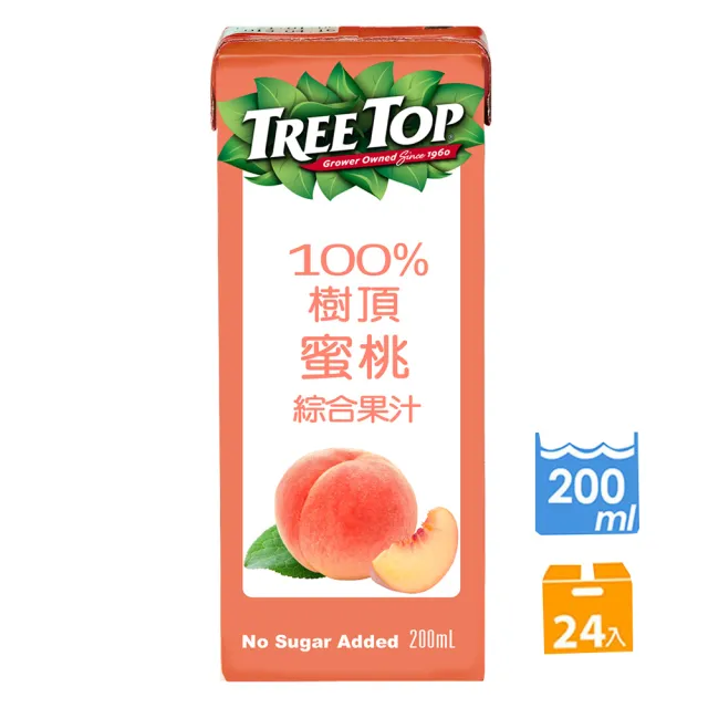 【Tree Top 樹頂】100%水蜜桃綜合果汁200mlx24入