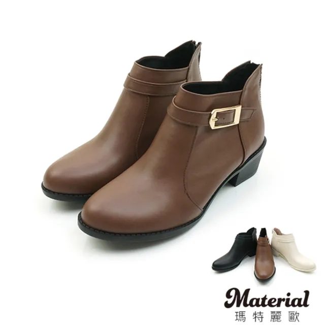 【Material瑪特麗歐】【全尺碼23-27】女鞋 短靴 MIT簡約側扣帶後拉鍊短靴 T7804(短靴)