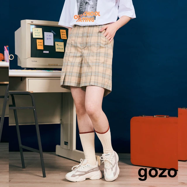 【gozo】率性開衩五分西裝短褲(兩色)