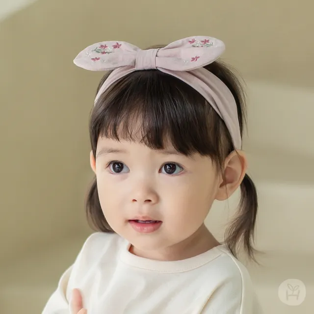 【Happy Prince】韓國製 Dorocy刺繡小花蝴蝶結可塑形女嬰兒童髮帶(女童髮飾)
