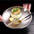 【PUSH!】餐廚用品加厚304不銹鋼圓盤平盤盤子餐盤子餐具圓形平盤(23公分E153)