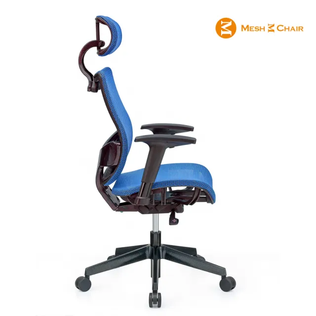 【Mesh 3 Chair】恰恰人體工學網椅-附頭枕-藍色(人體工學椅、網椅、電腦椅)