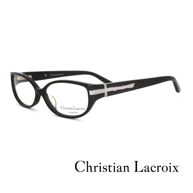 Christian Lacroix 法式俐落個性金屬十字光學眼鏡(黑色 - CL1008-001)