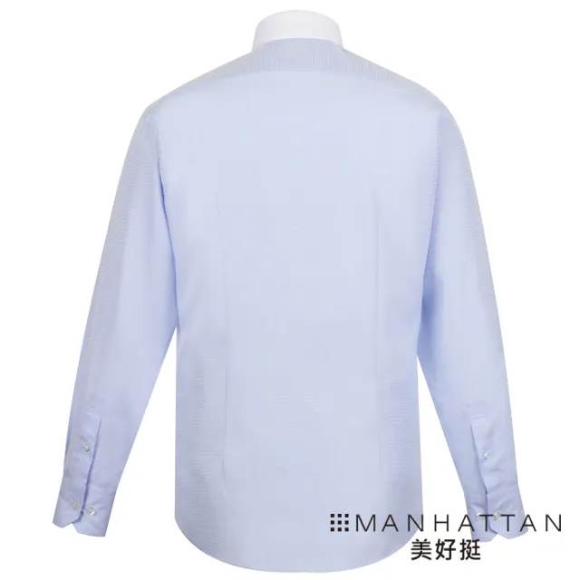 【Manhattan 美好挺】超細纖維吸濕排汗襯衫-白領藍(Slim修身版)