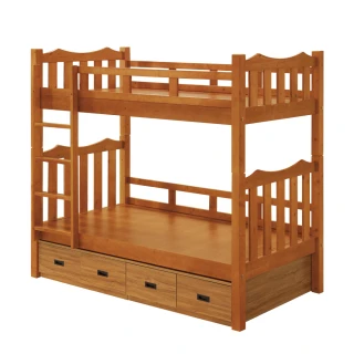 【文創集】巴威  現代5尺雙人實木收納雙層床台組合(雙層床台＋床底收納櫃)