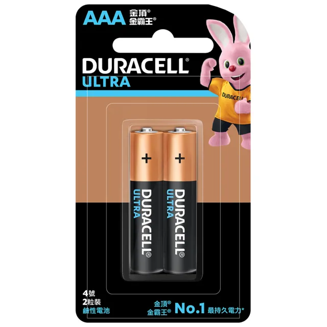 【DURACELL】金頂超能量鹼性電池 4號AAA 2入裝