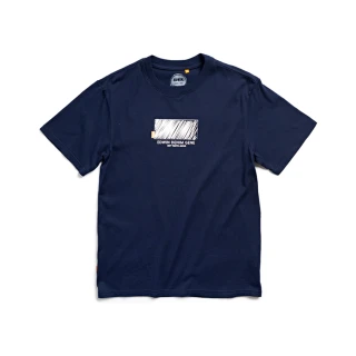 【EDWIN】男裝 PLUS+ 塗鴉LOGO短袖T恤(丈青色)