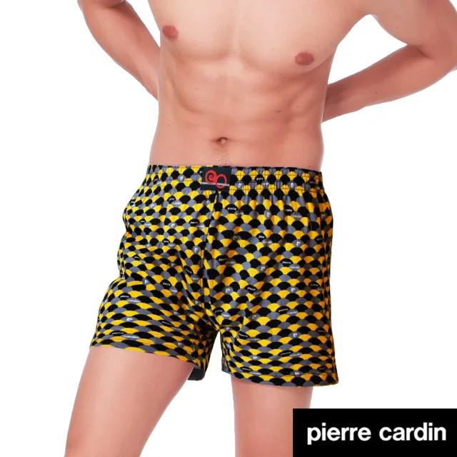 【pierre cardin 皮爾卡登】3件組 100%絲光棉幾何印花針織四角褲-廠出(四角褲/男內褲)