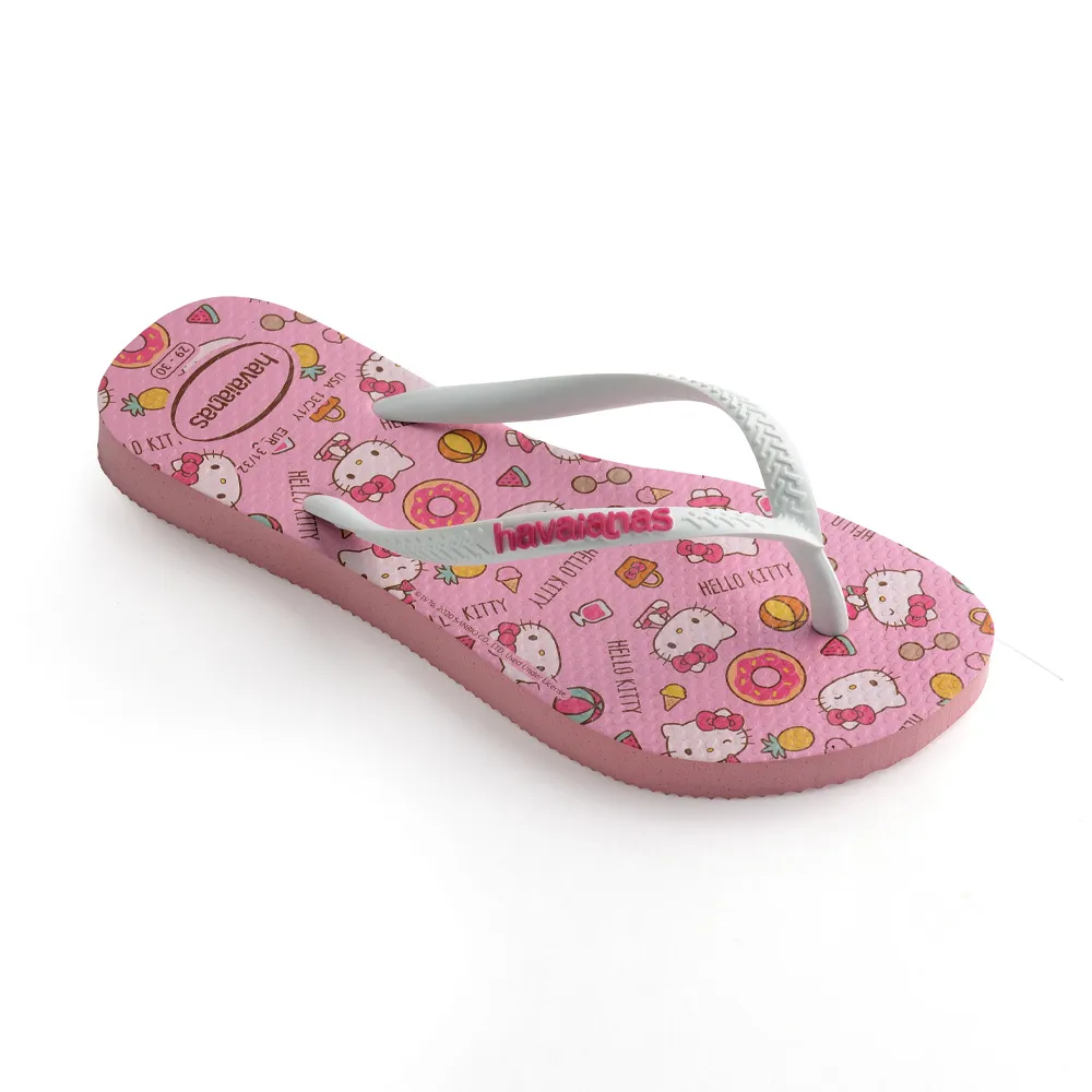 【havaianas 哈瓦仕】拖鞋 女鞋 凱蒂貓 Slim Hell夾腳拖o Kitty 馬卡龍粉 4145748-5217W