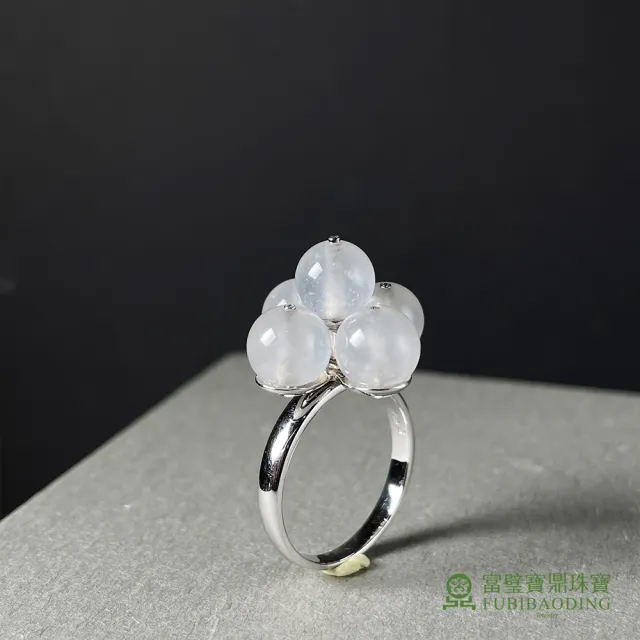 【Fubibaoding jeweler 富璧寶鼎珠寶】石來運轉冰種翡翠珠戒指(天然Ａ貨 冰種翡翠 轉運 送禮 國際圍#12)