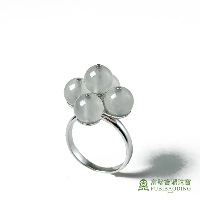 【Fubibaoding jeweler 富璧寶鼎珠寶】石來運轉冰種翡翠珠戒指(天然Ａ貨 冰種翡翠 轉運 送禮 國際圍#12)