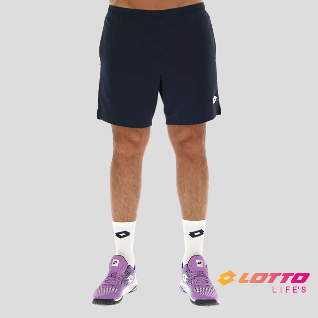 【LOTTO】男 網球訓練短褲(深藍-LT2154551CI)