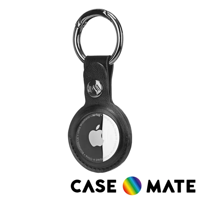 【CASE-MATE】AirTag Clip Ring 專用耐水皮質吊飾鑰匙圈(紳士黑)