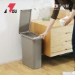 【日本RISU】日本製纖形雙蓋防臭彈蓋式垃圾桶-21L(H&H 無異味 防蟲 尿布 翻蓋 雙層 阻隔臭味)
