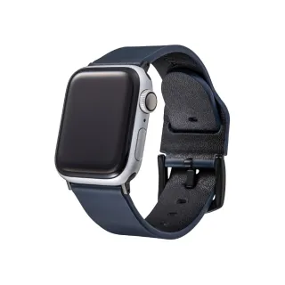 【Gramas】Apple Watch 38/40/41mm 義大利真皮錶帶(藍)