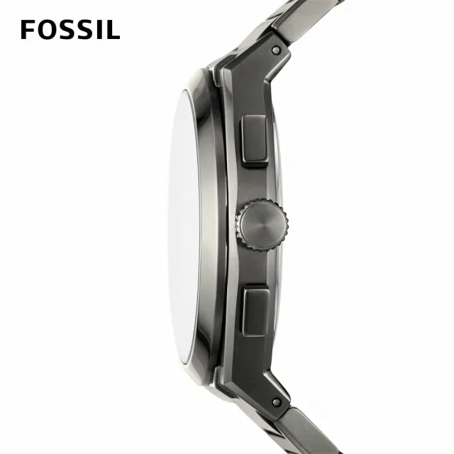 【FOSSIL 官方旗艦館】Everett Chronograph 鋼鐵鎗色硬派風格指針手錶 鎗色不鏽鋼錶帶 42MM FS5830