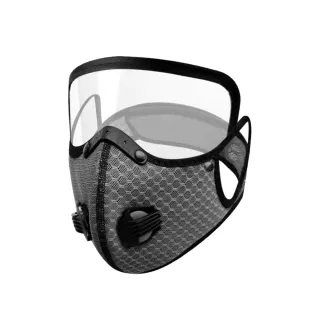 【森活館】防疫首選PM2.5活性碳五層騎士護目面罩/口罩(激安↘2入組)
