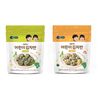 【韓國 BEBECOOK】幼兒初食海苔酥 原味+海味蔬菜 2入組 25g/包(無酸處理的新鮮海苔製成)