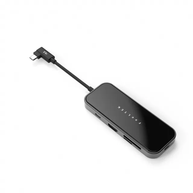 【Feeltek】玻璃 8合1 無線充電組合式USB-C Hub多功能隨身集線器(影音充電 擴充無線)