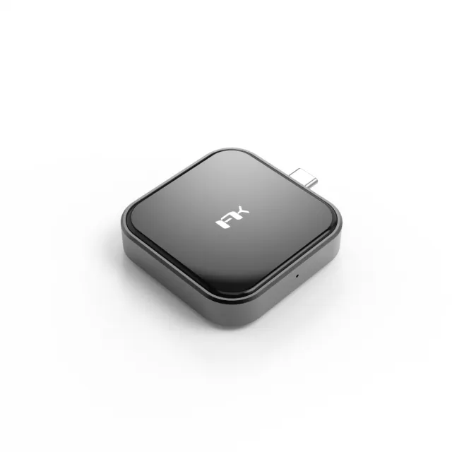 【Feeltek】玻璃 8合1 無線充電組合式USB-C Hub多功能隨身集線器(影音充電 擴充無線)