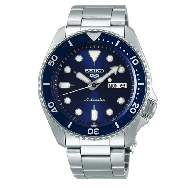 SEIKO 精工 5 Sports 系列鋼帶機械錶-藍42.5mm(SRPD51K1)