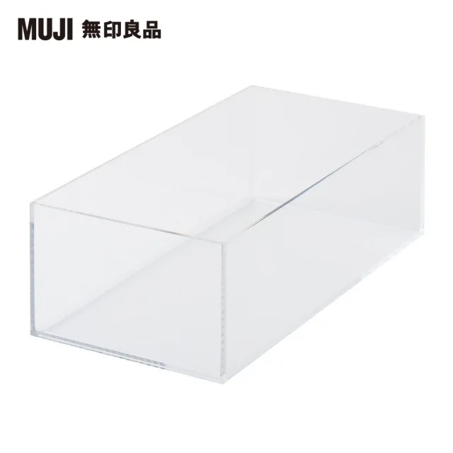 【MUJI 無印良品】可堆疊壓克力盒/中.約25.2x12.6x8cm