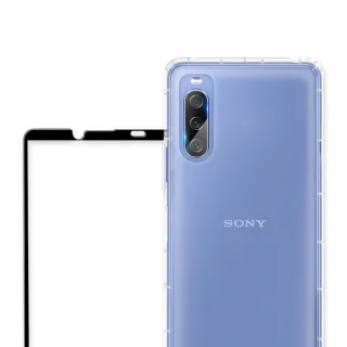 【Meteor】SONY Xperia 10 III 手機保護超值3件組(透明空壓殼+鋼化膜+鏡頭貼)