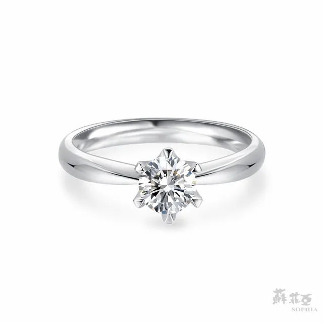 【蘇菲亞珠寶】1.00克拉 F/VS2 18K金 經典六爪 鑽石戒指