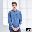 【Lee 官方旗艦】男裝 牛仔長袖襯衫 / 經典百搭 中藍洗水 標準版型(LL210018BKN)