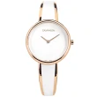 【Calvin Klein 凱文克萊】極簡風格 細緻迷人 不鏽鋼手環式指針腕錶 白x鍍玫瑰金 30mm(K4E2N616)