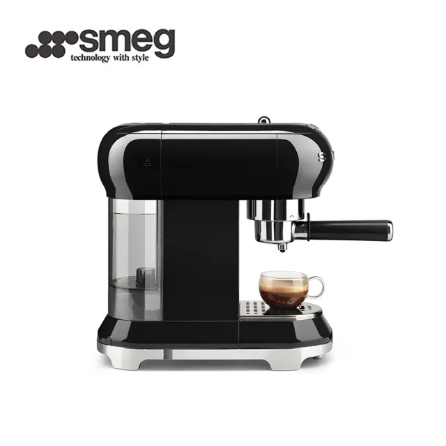 【SMEG】義大利半自動義式咖啡機-耀岩黑(ECF01BLUS)