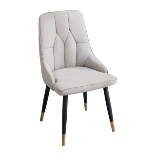 【BODEN】奧瑞工業風米色耐刮皮革餐椅/單椅