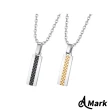 【A MARK】經典方格長條方塊造型316L鈦鋼項鍊(2色任選)